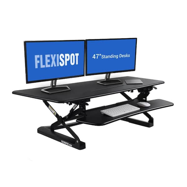 FlexiSpot 47 in. Wide Platform Stand-Up Desk Riser with Retractable Keyboard Tray