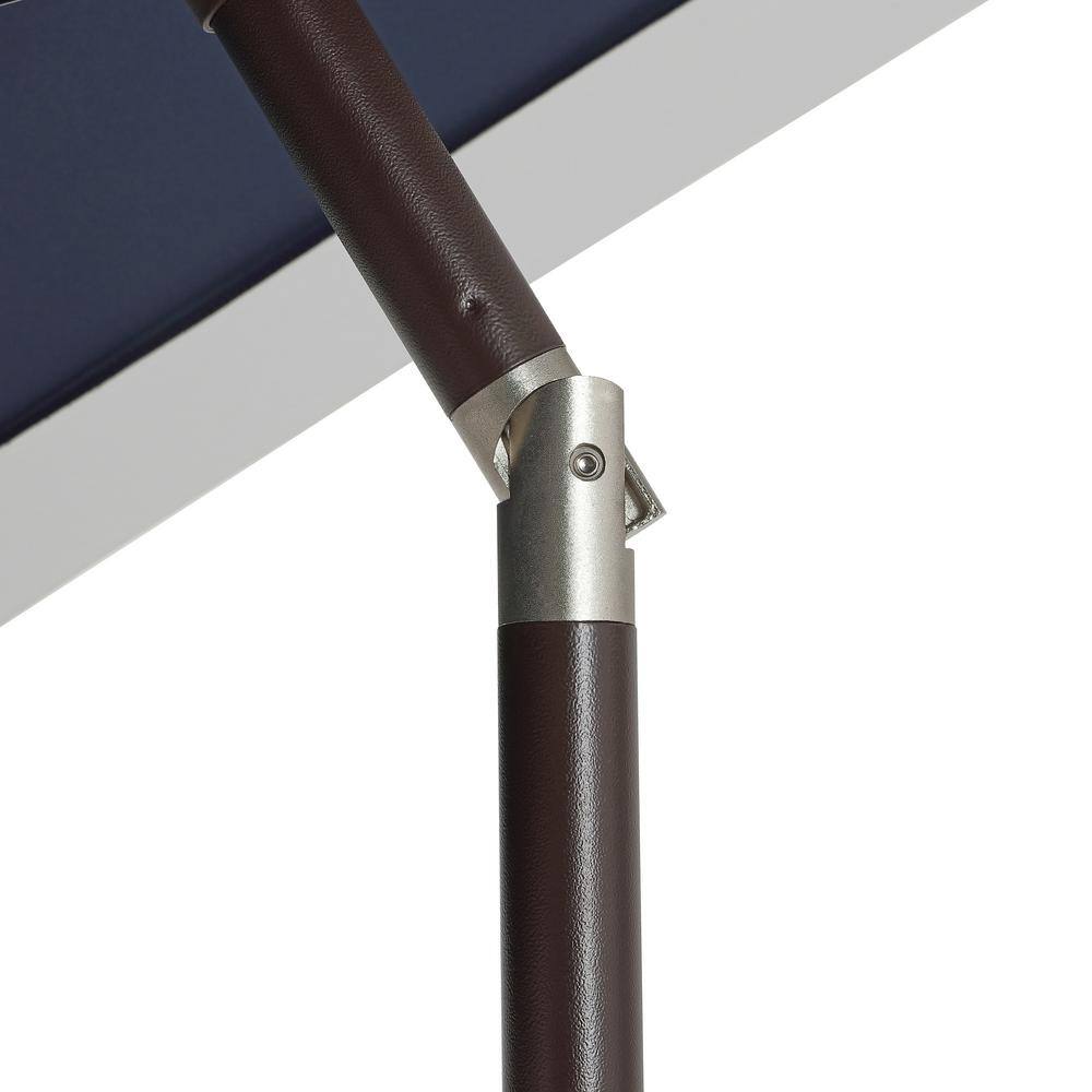 Spencer 9 ft. Coral Pink and White Solar LED Market Patio Umbrella with Aluminum Frame