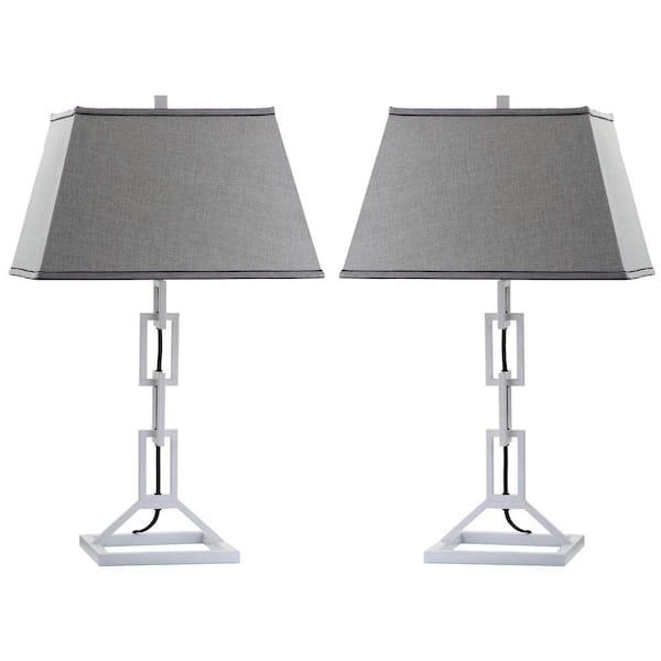Safavieh Thom Filicia Jamesville 30.5 in. Winter White Table Lamp with Gray Shade (2-Set)