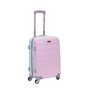 Melbourne 20 in. Expandable Carry on Hardside Spinner Luggage, Mint/Pink