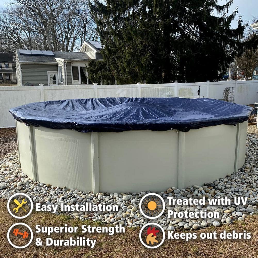 21 Ft Round Blue Laminated Polyethylene Winter Pool Cover