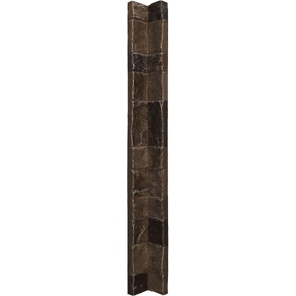 Ekena Millwork 3 in. x 3 in. Willow Peak Composite Universal Inside Corner for StoneWall Faux Stone Siding Panels