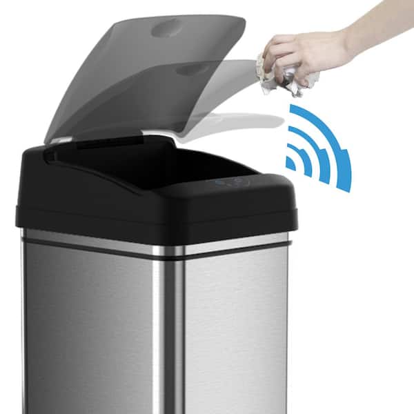 iTouchless 13 Gal. Stainless Steel Motion Sensing Touchless Trash