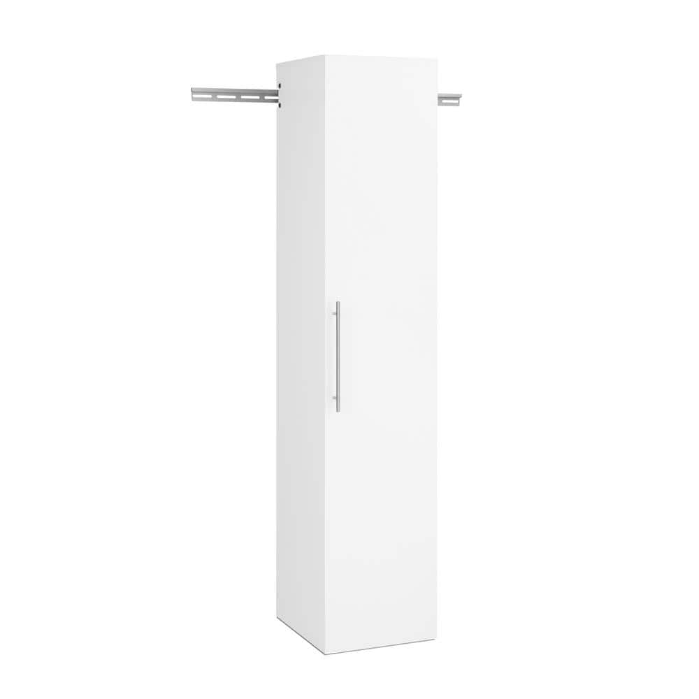 Prepac Hangups 15" Narrow Storage Cabinet White: Laminated Adjustable Shelves, Shoe Organizer