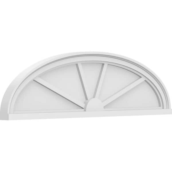 Ekena Millwork 2 in. x 40 in. x 11 in. Elliptical 4-Spoke Architectural Grade PVC Pediment Moulding