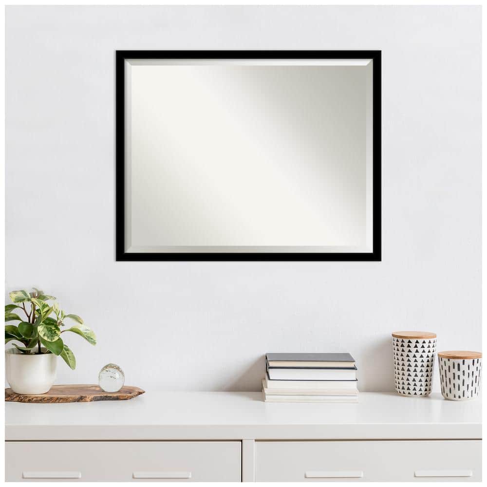 Jet Black Rectangular Wall Mirror with Polystyrene Frame
