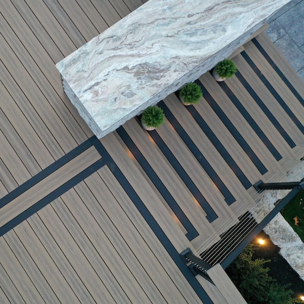 Picture Frame 1/2 in. x 12 in. x 12 ft. Dark Slate Gray Composite Decking Fascia Board