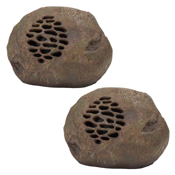 Waterproof Bluetooth Solar-Powered Outdoor Wireless Rock Speaker - Set of 2