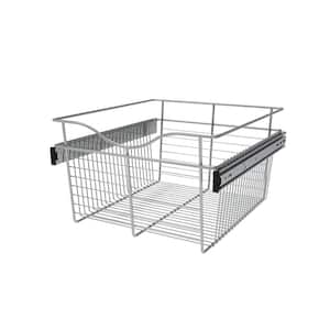 11 in. H x 18 in. W Chrome Steel 1-Drawer Wide Mesh Wire Basket