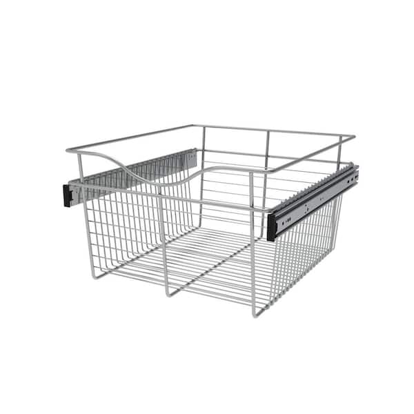 Rev-A-Shelf 11 in. H x 18 in. W Chrome Steel 1-Drawer Wide Mesh Wire Basket