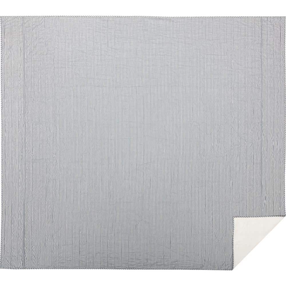 Sawyer Mill Blue Ticking Stripe Cotton California King Quilt Coverlet