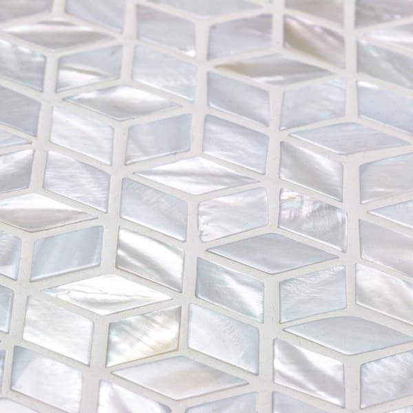 Tilebar Sample- Serene White 3D Seamless Pearl Polished Mosaic Tile, Backsplash and Wall | Sample