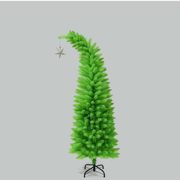 VEIKOUS 6 ft. 400L LED Whimsical Bent Top Prelit Artificial Christmas Tree