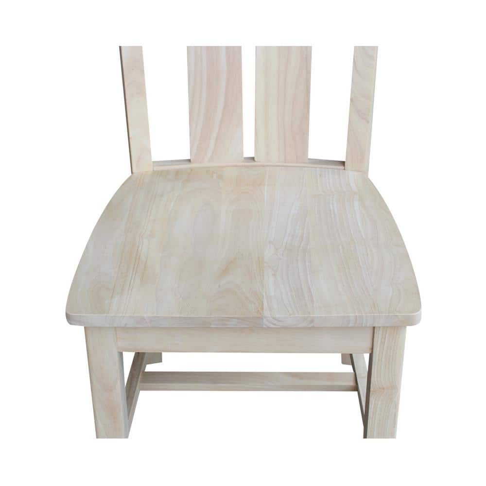Ava White Wood High Slat Back Dining Chairs, Set of 2