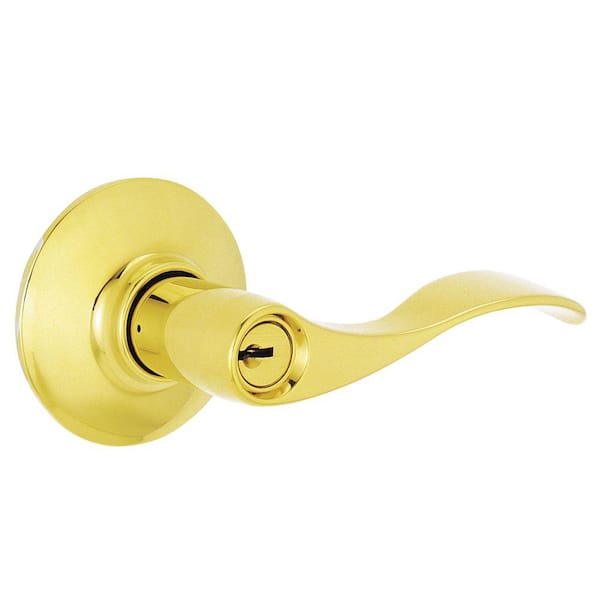 Schlage Accent Bright Brass Keyed Entry Door Handle F51 ACC 505