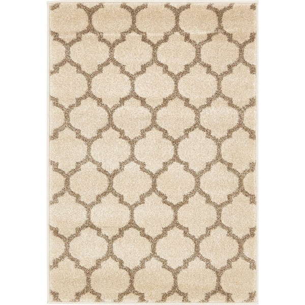 Unique Loom Trellis Philadelphia Beige/Light Brown 2' 2 x 3' 0 Area Rug
