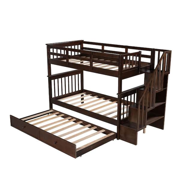HomeRoots Amelia Brown Wood Frame Twin Platform Bed
