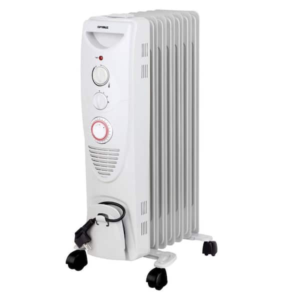 Optimus 1500-Watt Portable 7-Fins Oil Filled Radiator Space Heater with Timer