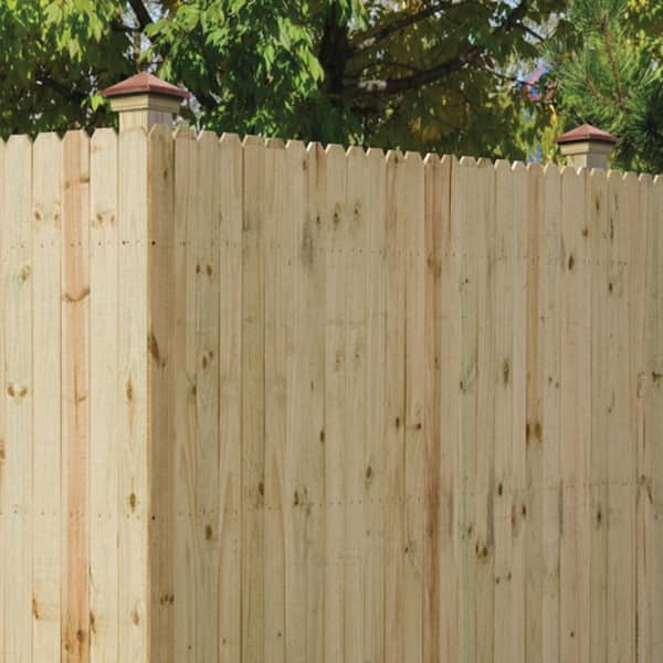 6 ft. x 8 ft. Pressure-Treated Pine 4 in. Dog-Ear Fence Panel