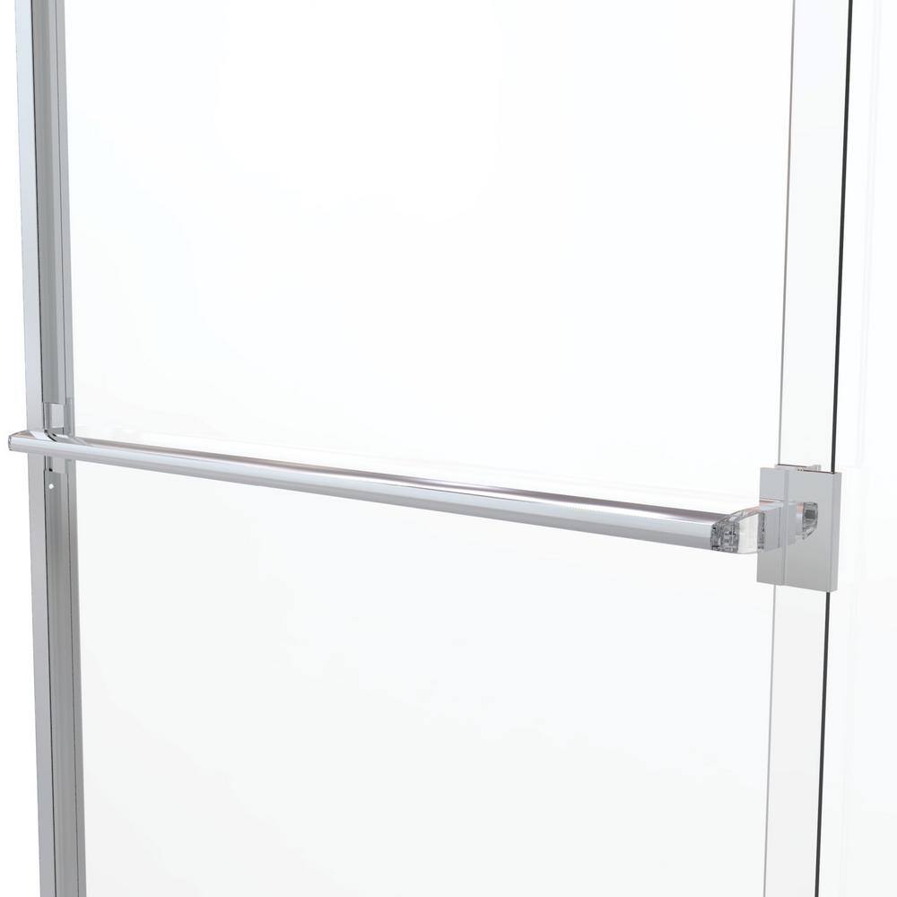Classic Chrome Semi-Frameless Sliding Shower Door with Obscure Glass
