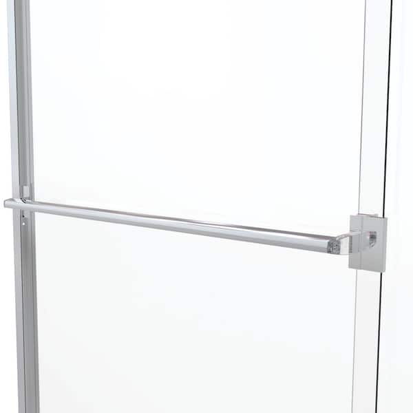 Classic 60 in. x 70 in. Semi-Frameless Sliding Shower Door in Chrome with Clear Glass