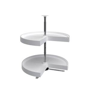 Rev A Shelf 32 In H X 24 In W X 24 In D White Polymer 2 Shelf Pie Cut Lazy Susan Set 6942 24 11 52 The Home Depot