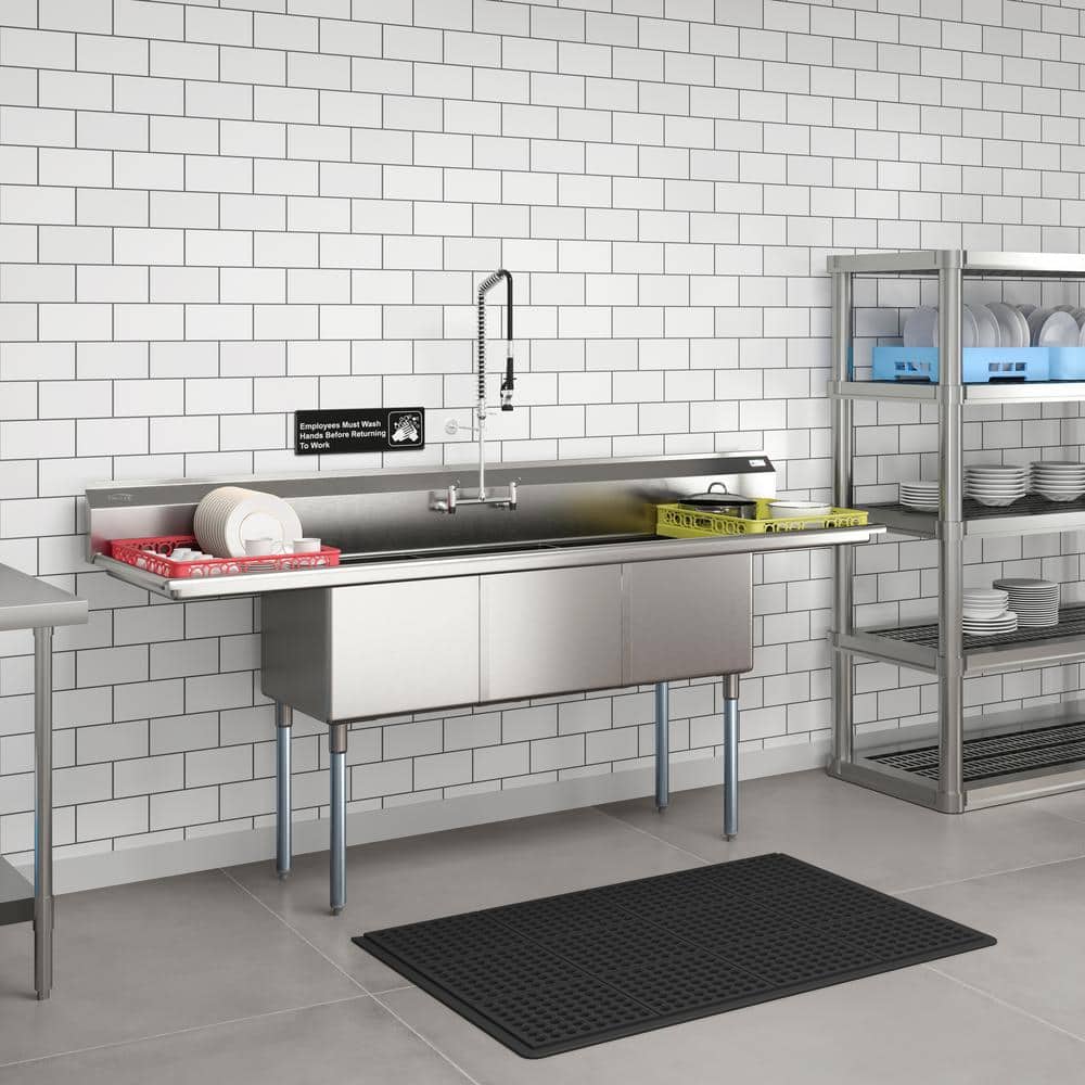 90'' Stainless Steel Triple Bowl Commercial Kitchen Sink