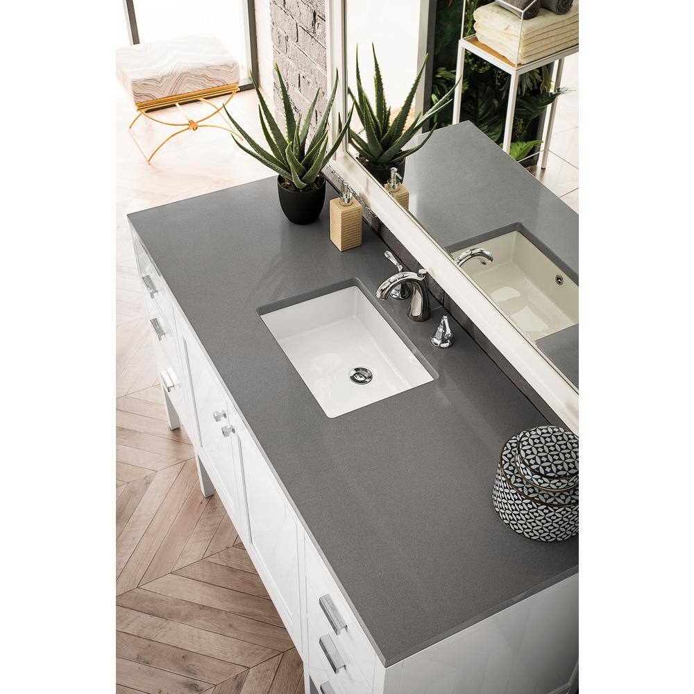 Addison 60" Glossy White Single Vanity Base with Soft-Close Hinges