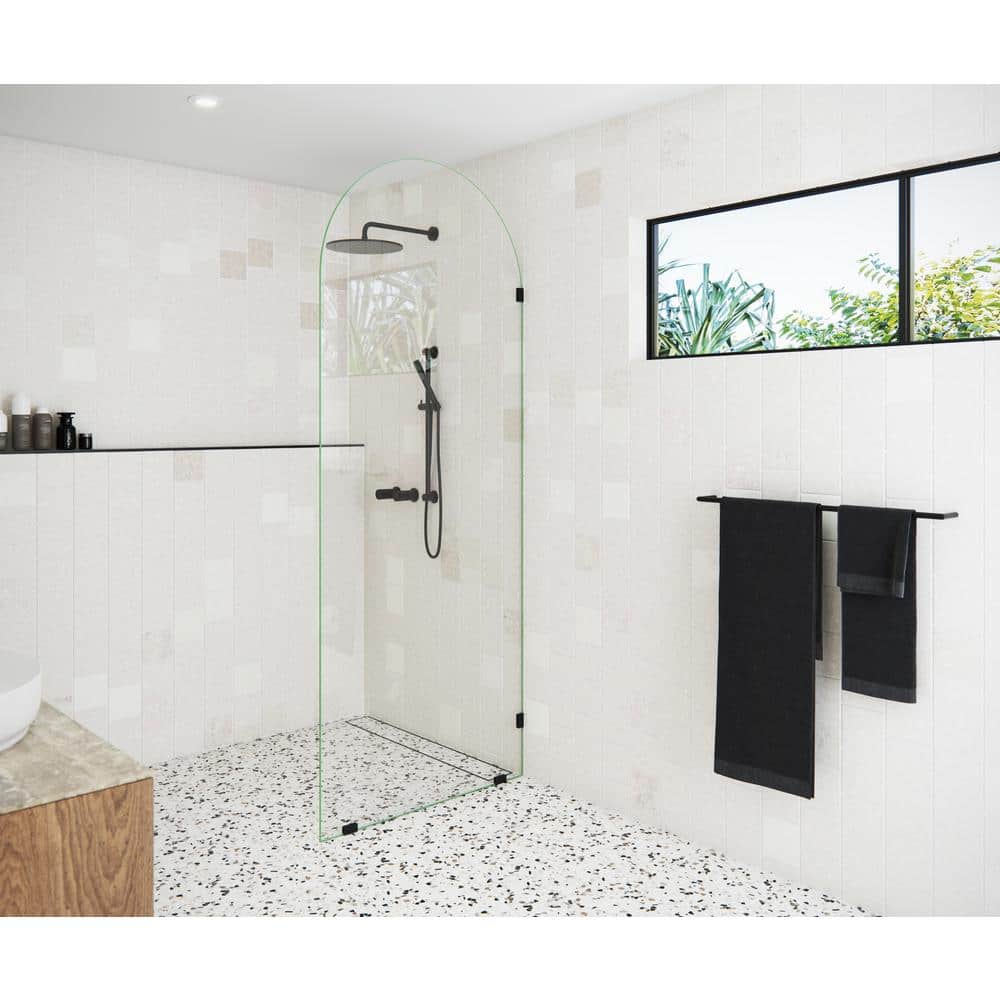 Venus 34'' x 86.75'' Clear Tempered Glass Frameless Shower Panel