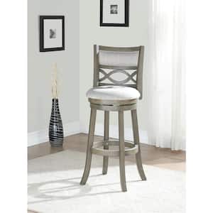 New Classic Furniture Manchester 29 in. Gray Wood Bar Stool with Fabric Seat