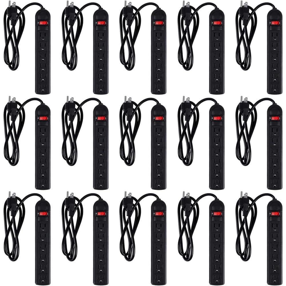 6-Outlet Power Strip Surge Protector with Switch, 4 ft. Cord Length and Ove