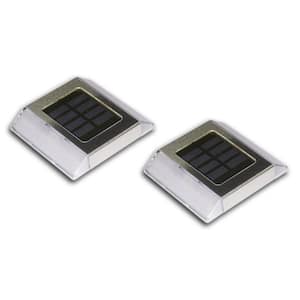 Stainless Steel Integrated 2-LED Solar Deck and Path Light (2-Pack)