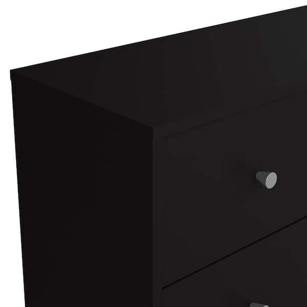 Tvilum Portland 6-Drawer Double Dresser in Black 26.89 in. H x