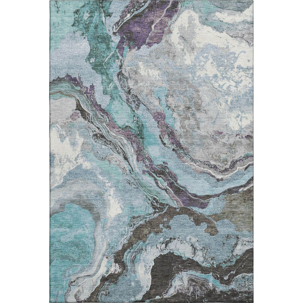 Mayfield Premium Machine Washable Abstract AMF1908 Teal 9 ft. x 12 ft. Area Rug price history on PriceWatchPro