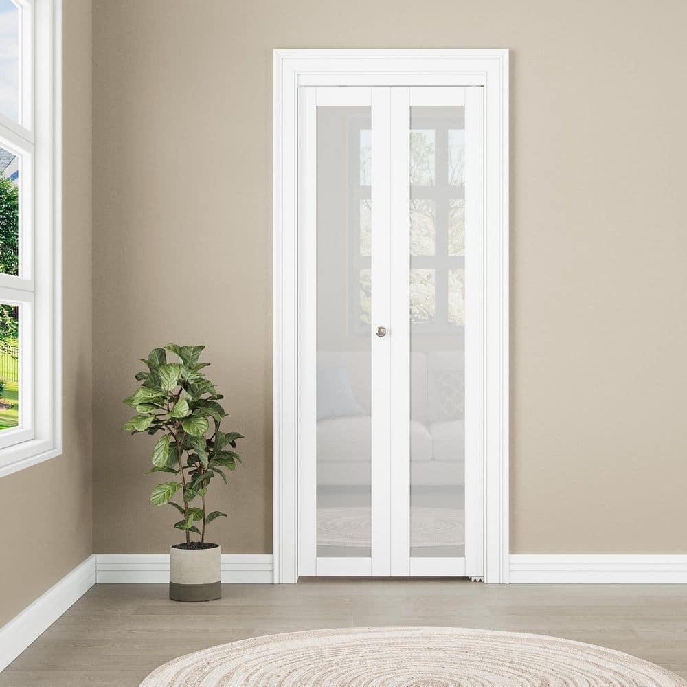 ARK DESIGN 30 in. x 80 in. 1-Lite Glass Frosted Glass and Solid