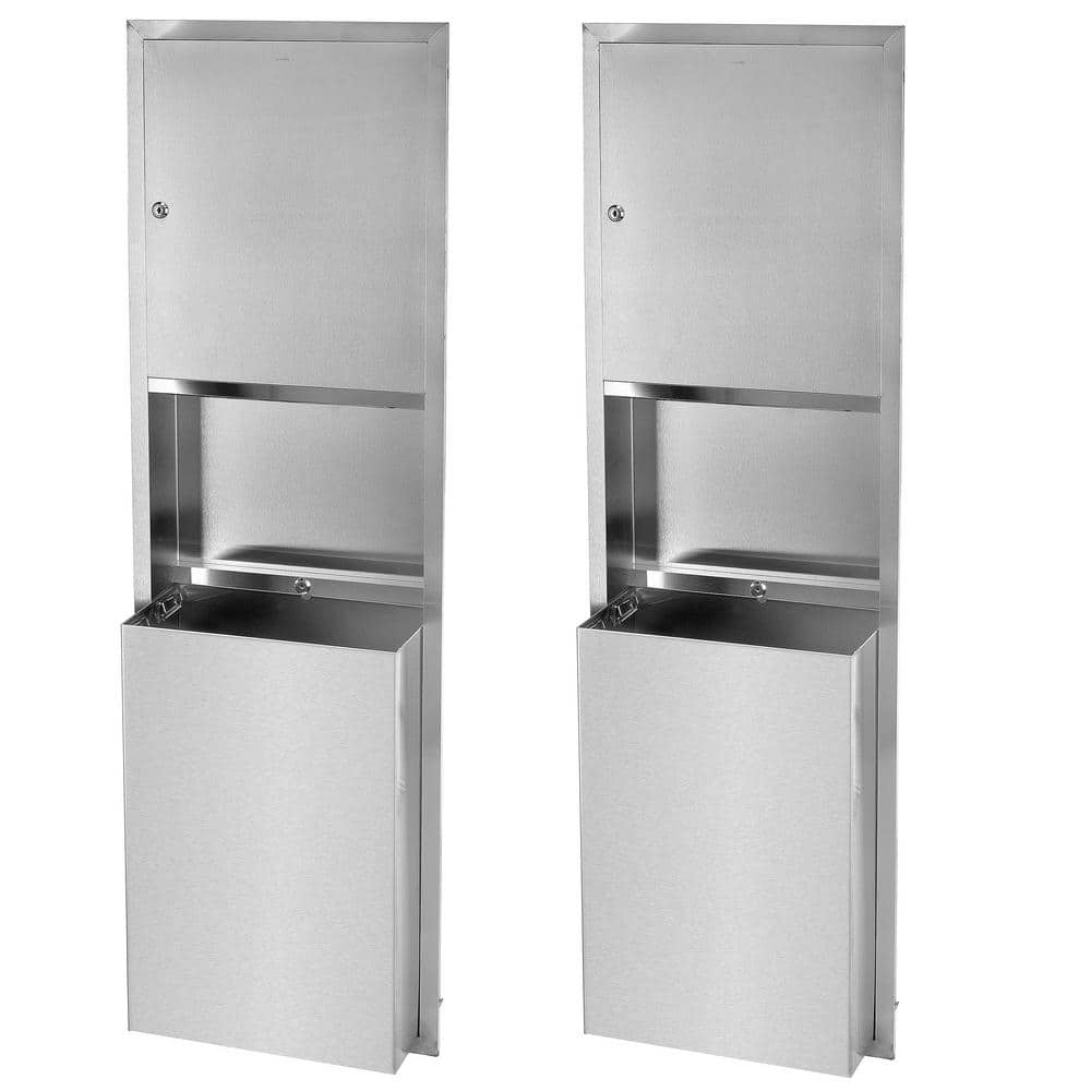 Alpine Industries Stainless Steel Brushed C-Fold/Multi-fold Paper Towel Dispenser 2 Pack 481s-2pk, Gray