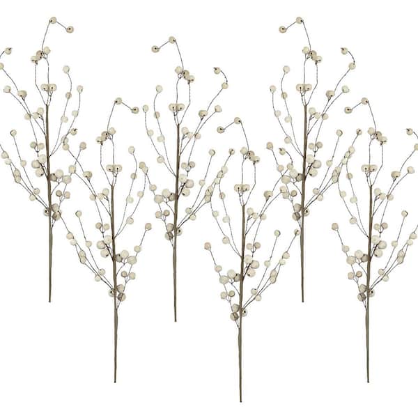 A & B Home 32 in. Bead Spray - Set of 6 - Cream