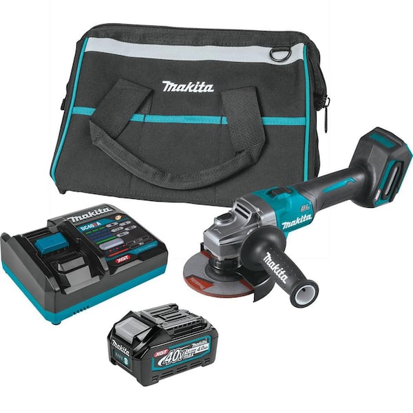Makita 40V Max XGT Brushless Cordless 4-1/2/5 in. Angle Grinder Kit with Electric (4.0Ah) GAG01M1 The Depot
