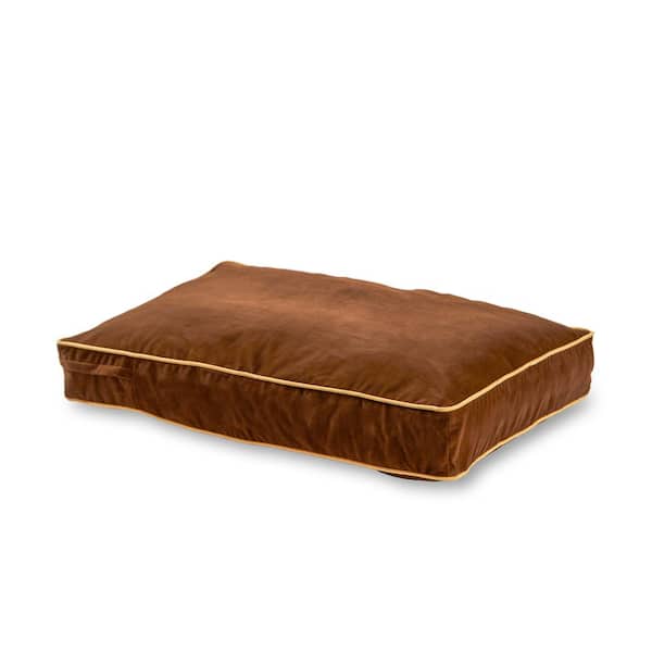 Happy Hounds Willow Cocoa Brown Microfiber Rectangle Pillow Cat Bed