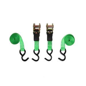 6 ft. x 1 in. Green 1500 lb. Padded Ratchet Tie Down (2-Pack)
