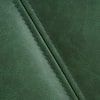 Macro shot of green faux leather texture and stitching.