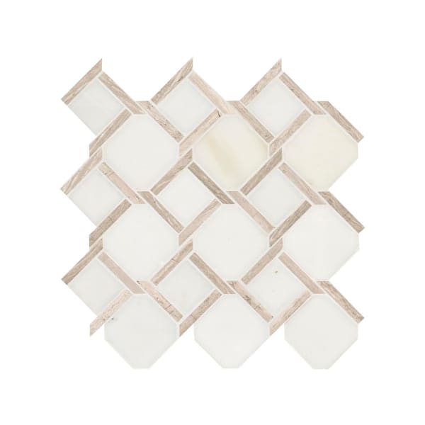 MSI Marbella Lynx 12 in. x 12 in. x 0.38 in. Polished Marble Mesh-Mounted Mosaic Floor and Wall Tile (1 sq. ft./Each)