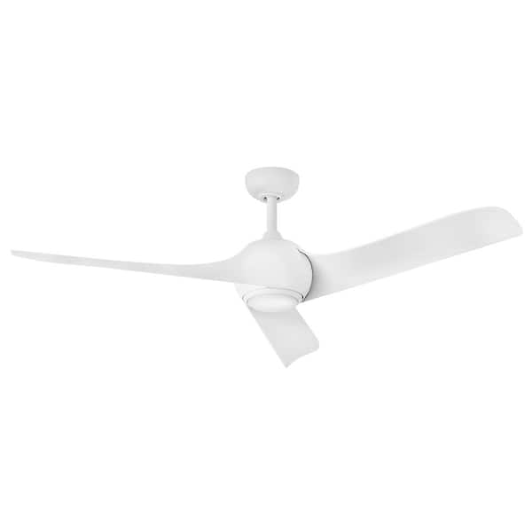 Tiburon 56.0 in. Indoor/Outdoor Integrated LED Matte White Ceiling Fan with Remote Control