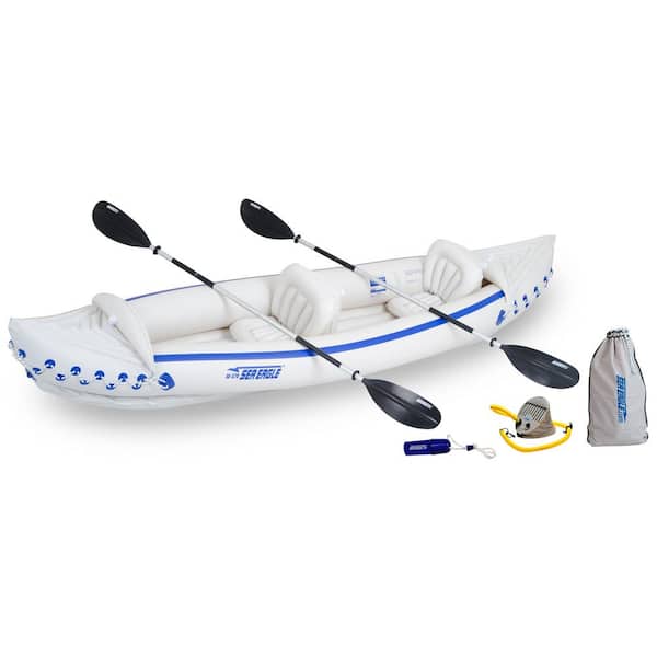 SEA EAGLE Deluxe 3-Person Inflatable Portable Sport Kayak Canoe with Paddles