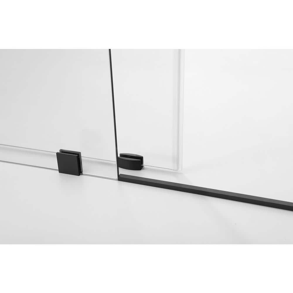 76 in. H x 60 in. W Frameless Sliding Shower Door with Clear Tempered Glass
