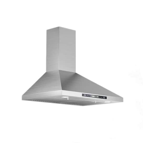 30 in. 600 CFM Convertible Wall Mount Range Hood Downdraft System in Stainless Steel with 3-Speed, Long Term Warranty