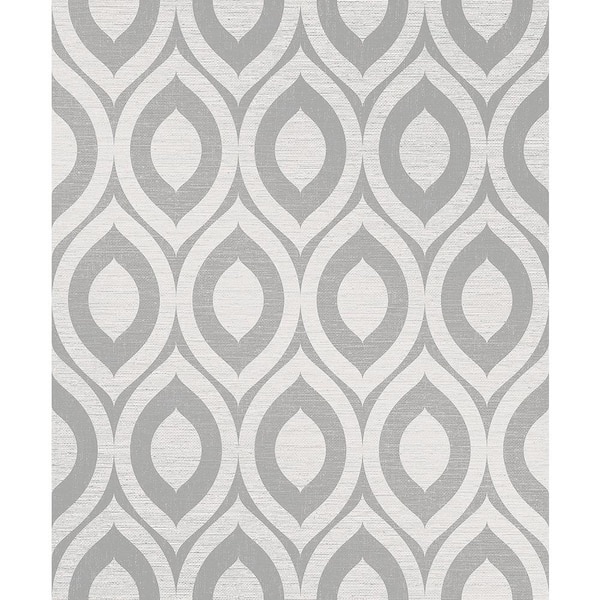 Rimini Grey Geometric Peelable Roll (Covers 56.4 sq. ft.)
