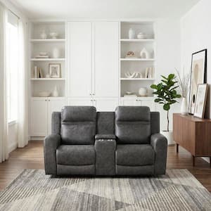 Lazzara Driscoll 74.5 in. W Gray Microfiber Double Manual