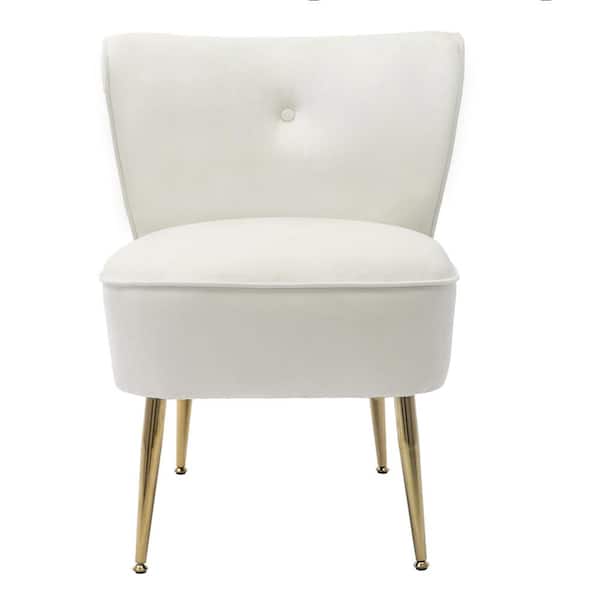 Utopia 4niture Gia White Upholstered Accent Side Chair