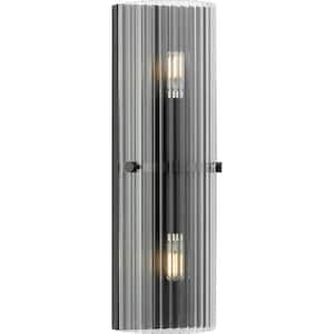 Seville Collection 2-Light Matte Black Contemporary Wall Sconce